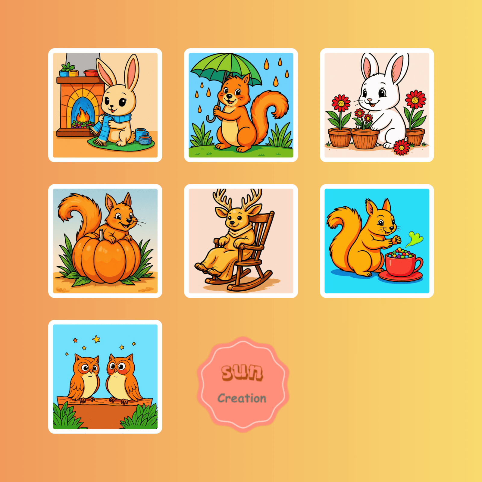 2 autumn cozy creatures