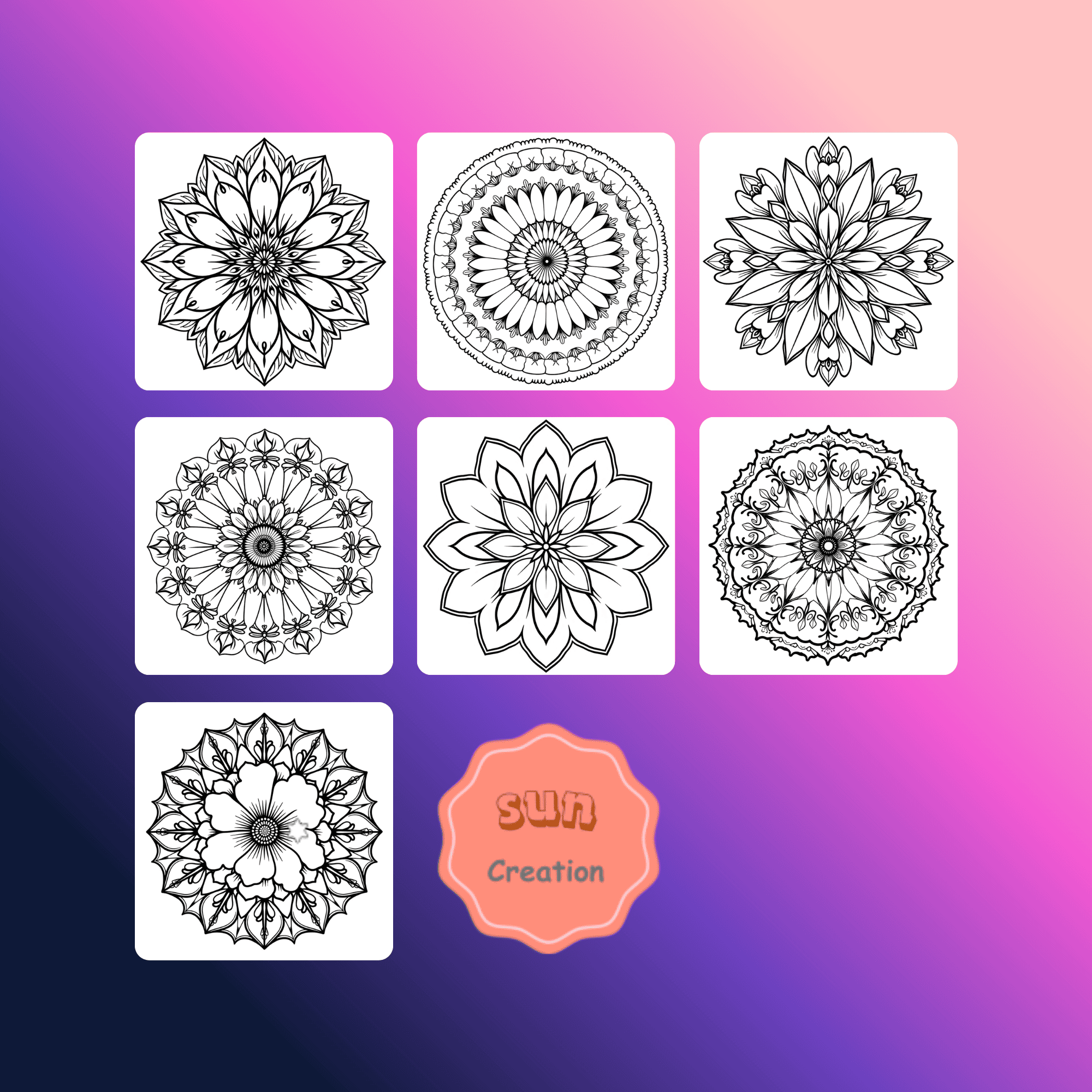 2 (6) Flower Mandala Bliss coloring books