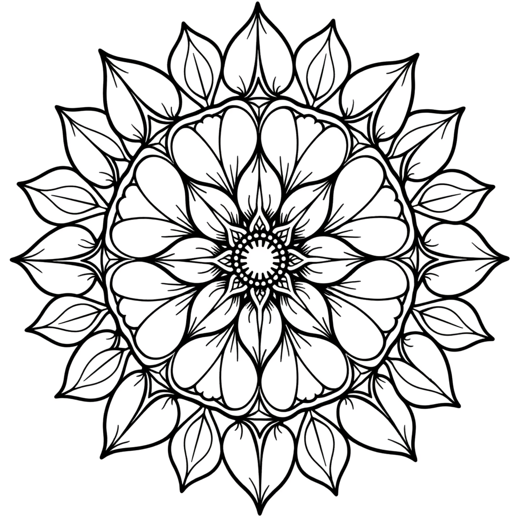 23 Flower Mandala Bliss coloring page