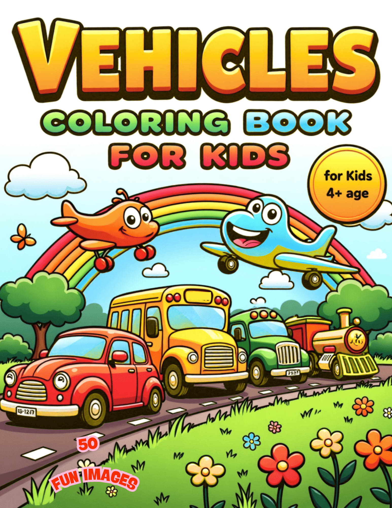 Vehicles Coloring Book for Kids