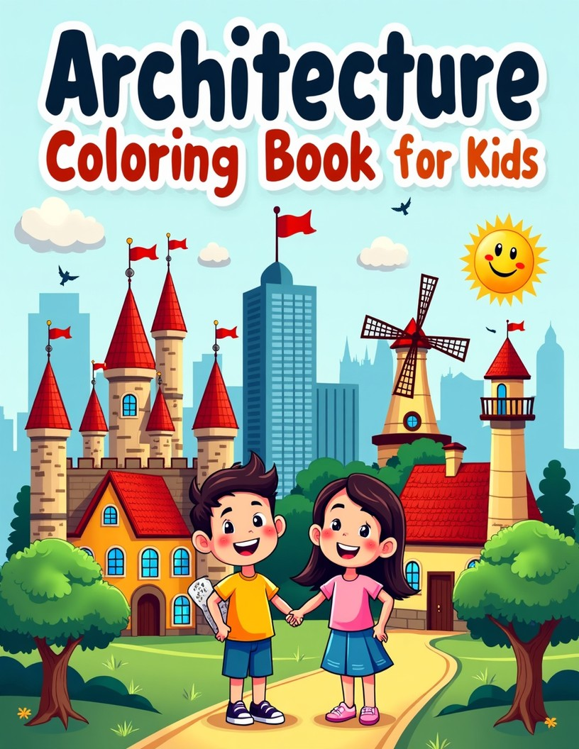 architecture coloring books