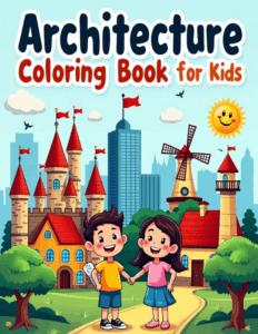 Architecture coloring books for kids