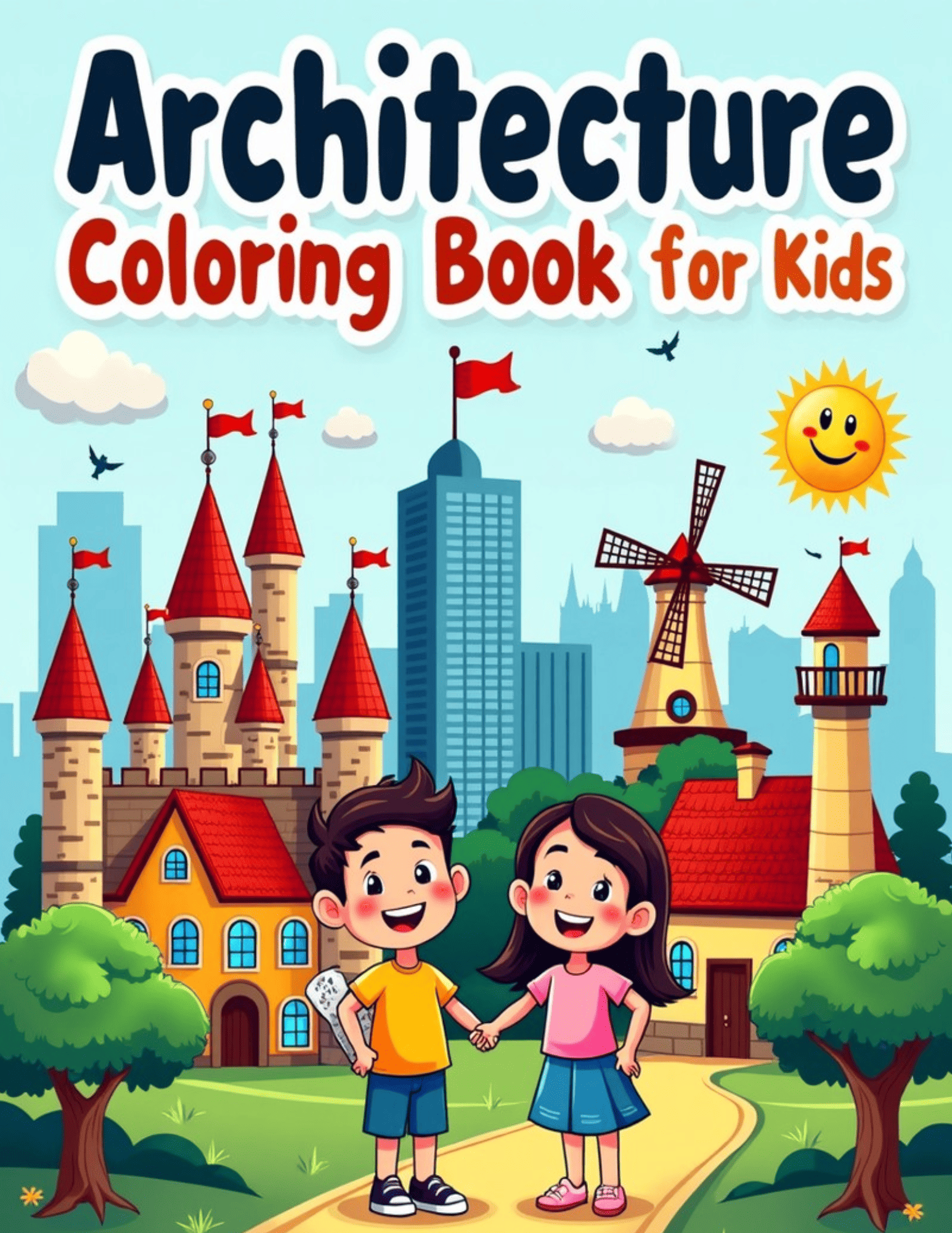 Architecture coloring books for kids