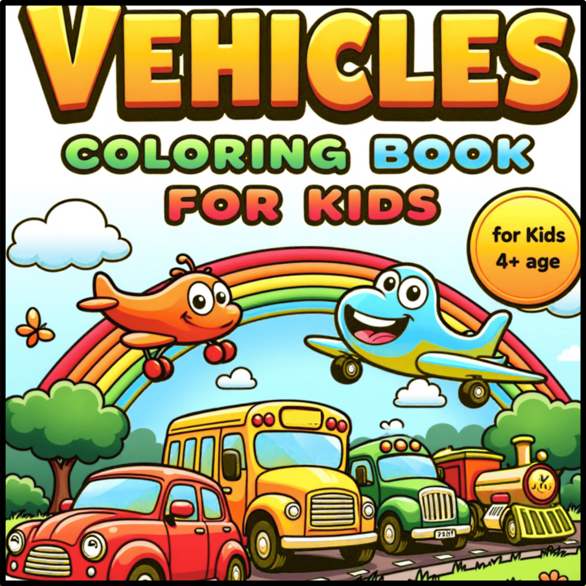 Vehicles Coloring Book for Kids